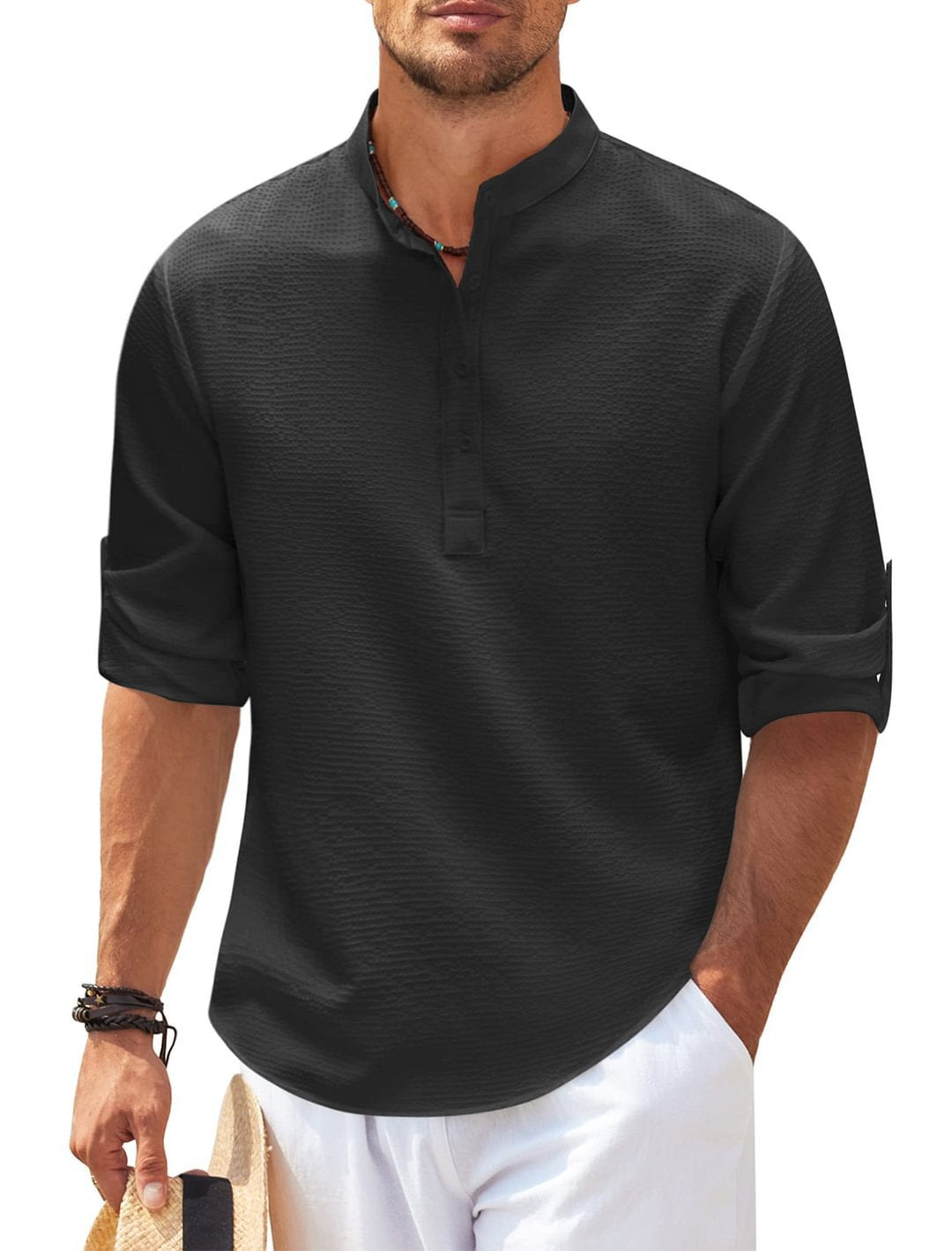 Cormac – Camisa Masculina de Linho Manga Longa