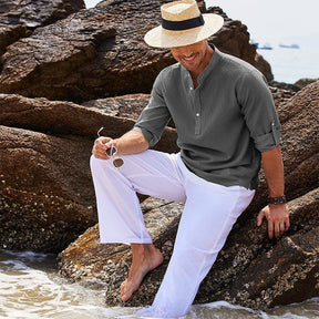 Cormac – Camisa Masculina de Linho Manga Longa